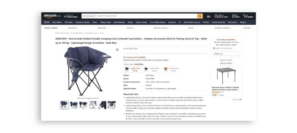 Availability on Product Listing Example