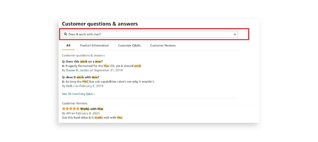 Customer Questions and answers on Amazon