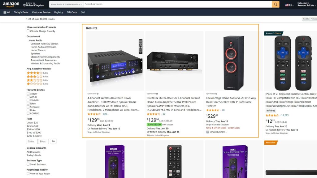 Here's A Screenshot Of Amazon Sponsored Products