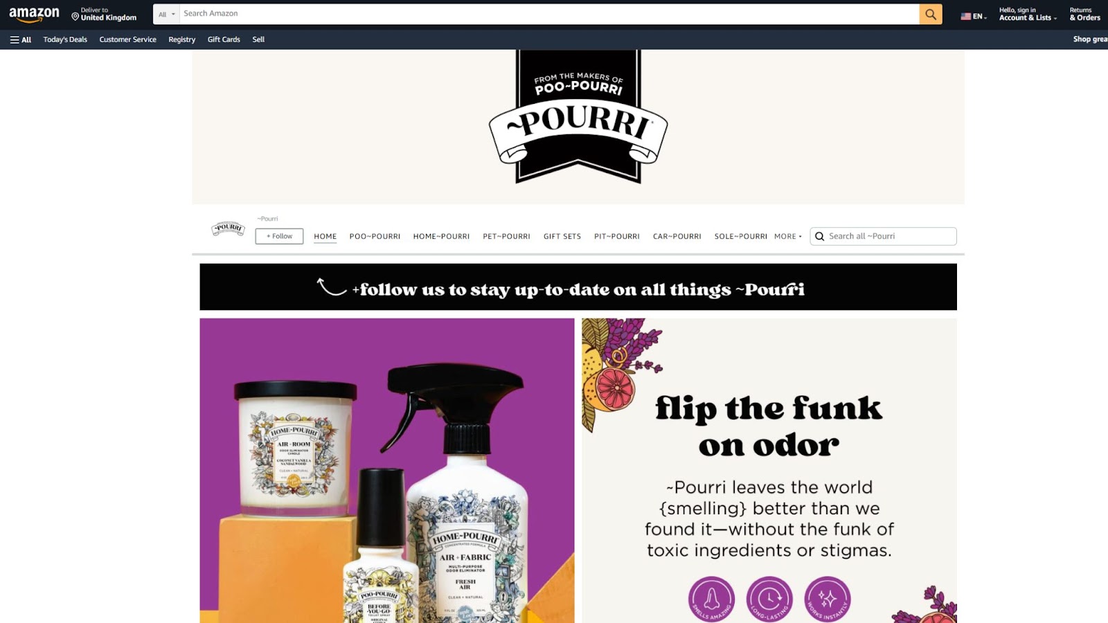 Here's A Screenshot Of Poo Pourri Amazon Store
