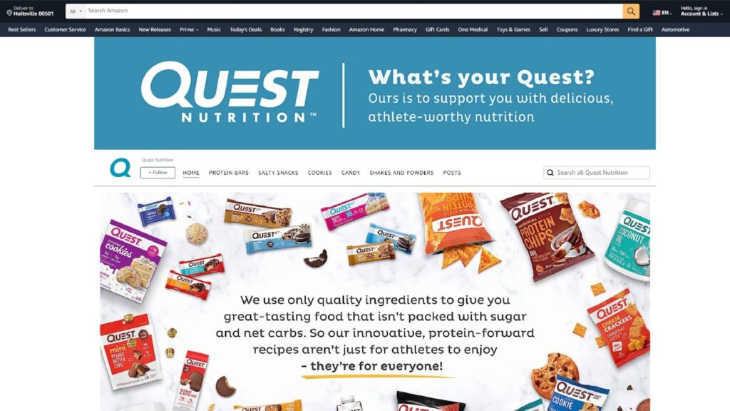 Here's A Screenshot Of Quest Nutrition Amazon Store
