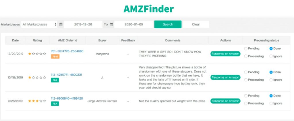 amzfinder is a software solution to spot and stop fake reviews on amazon