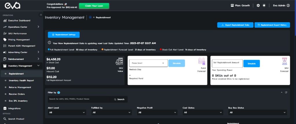 Here Is A Screenshot Of Eva Inventory Management