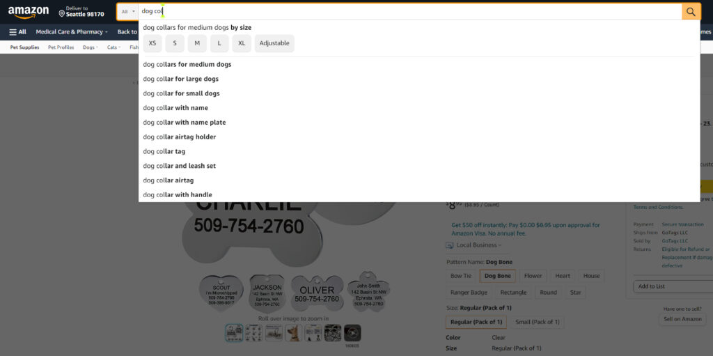 Here Is A Screenshot Of Amazons Search Bar With Auto Suggest Keywords