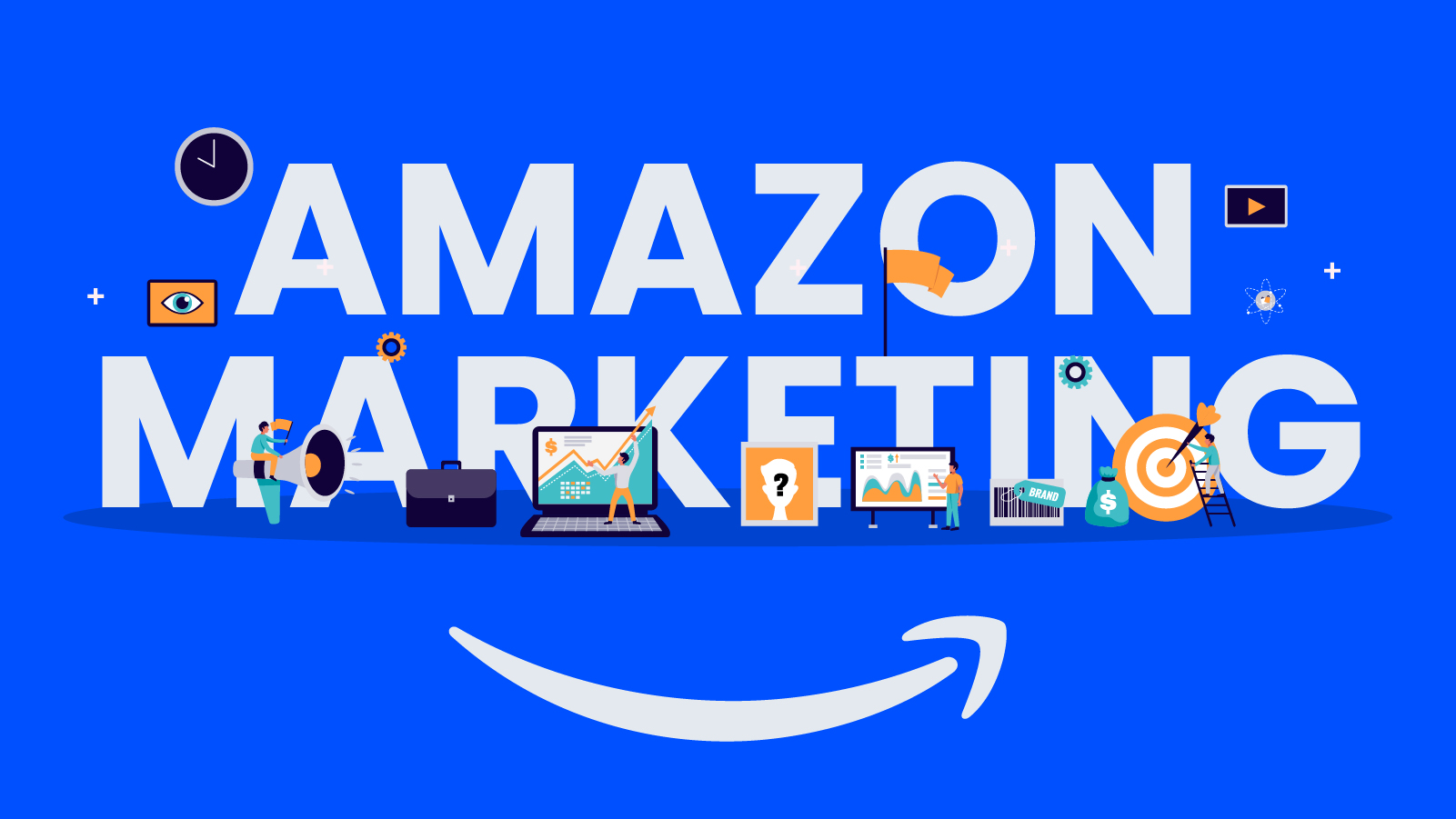 Here Is An Image That Combines The Amazon Logo And A Marketing Strategy Symbol Such As A Graph Or A