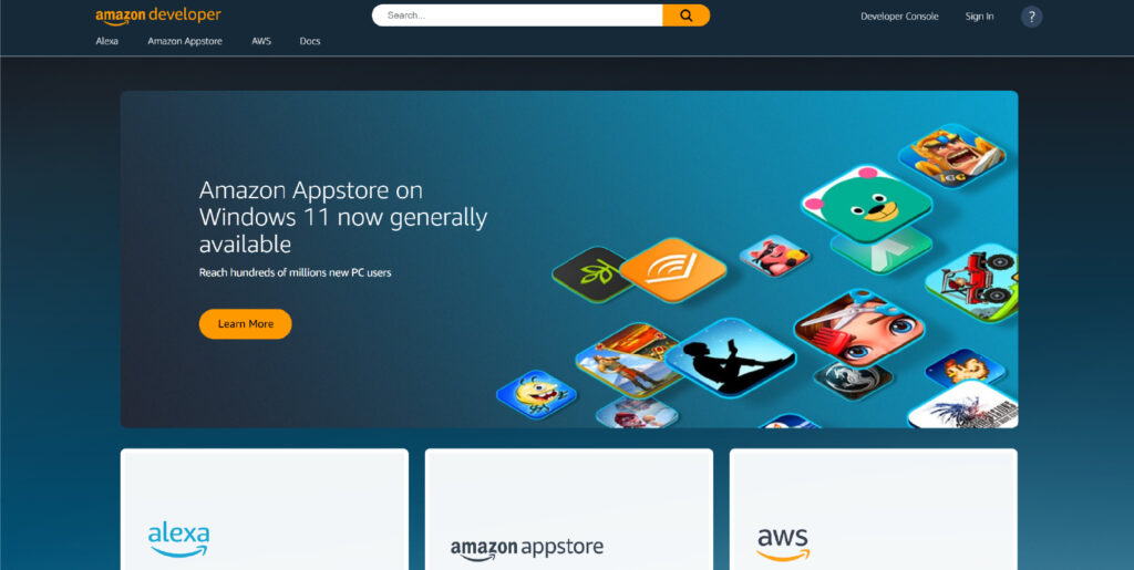 Heres A Screenshot Of Amazon Developer Website