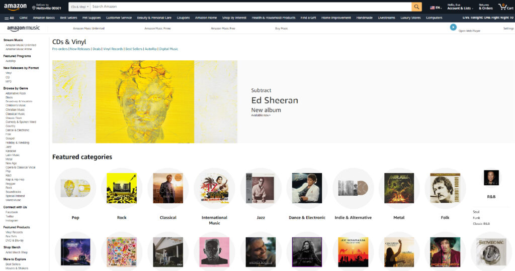 Heres A Screenshot Of Cds Vinyl Category On Amazon