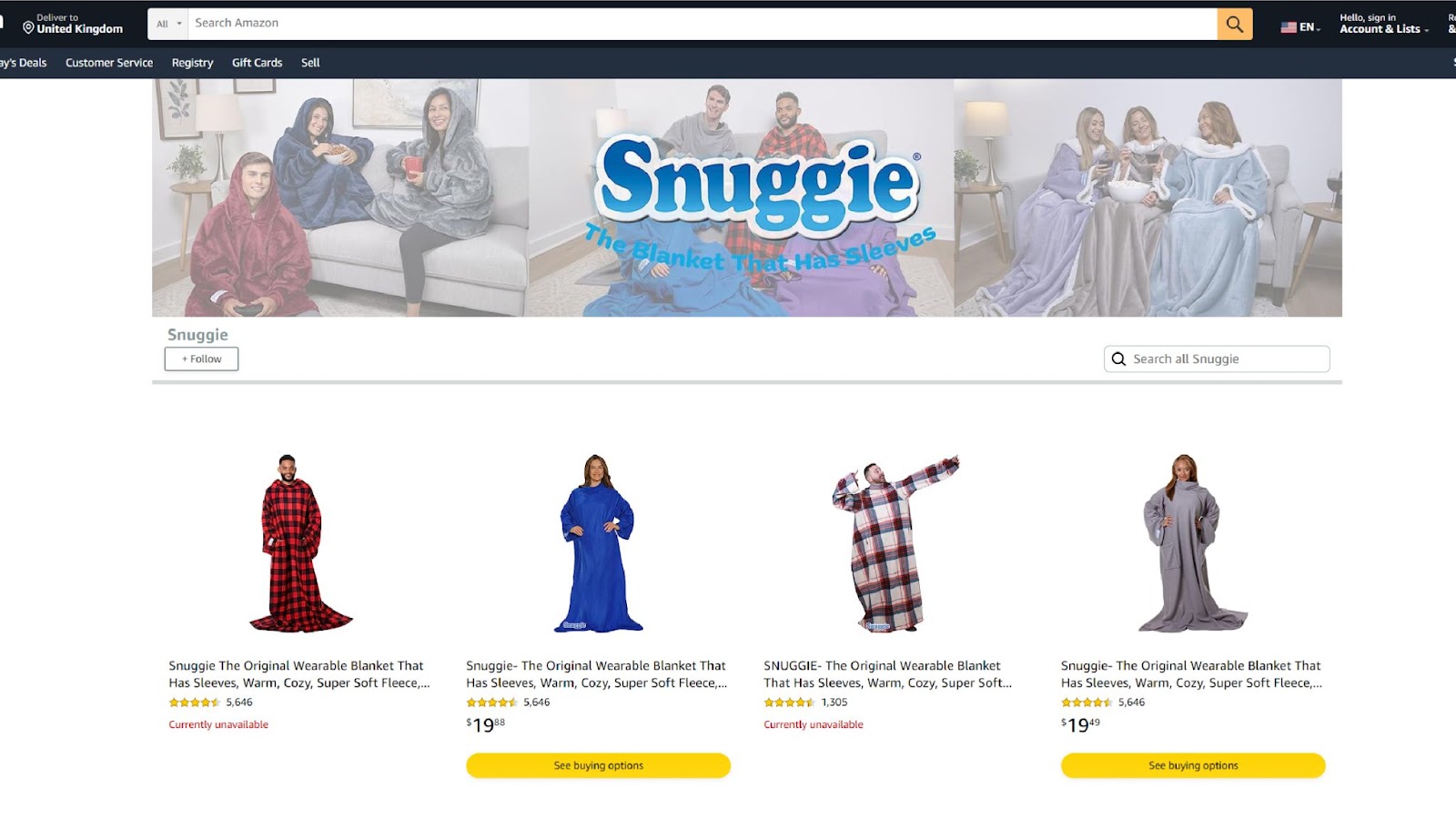 Heres A Screenshot Of Snuggie Amazon Store