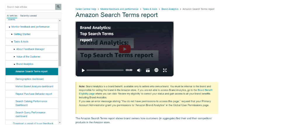 Here Is A Screenshot Of Amazon Search Terms Report