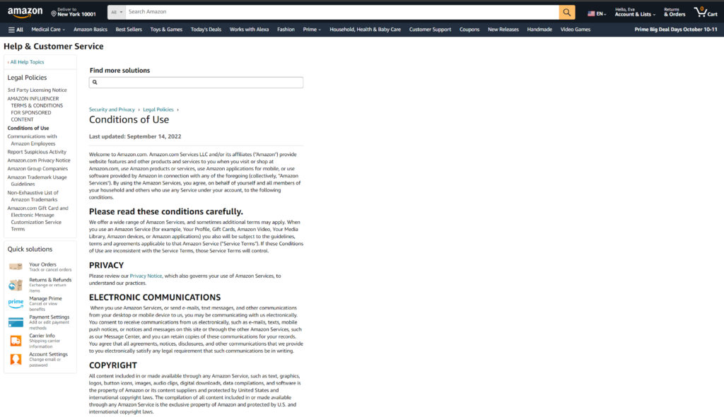 Here Is A Screenshot Of Amazon's Policy Documents