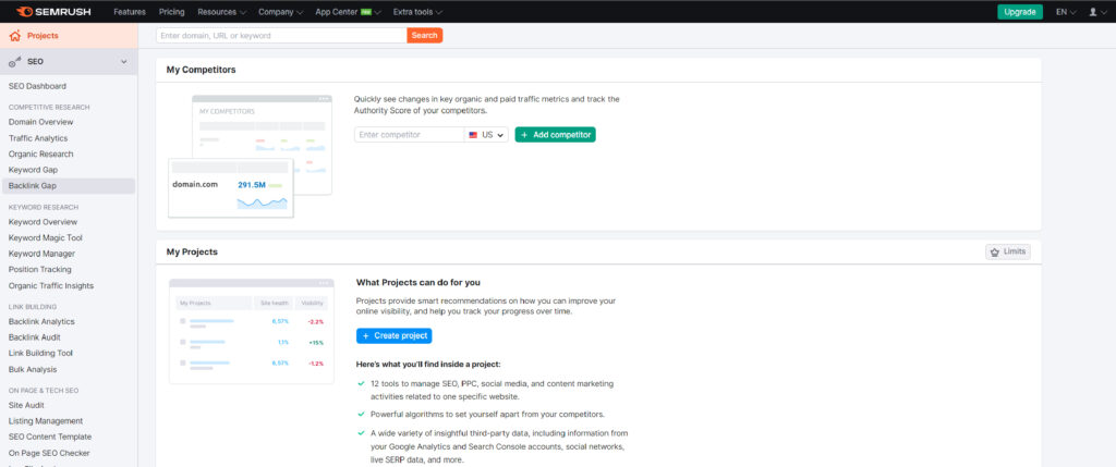 Here Is A Screenshot Of Semrush