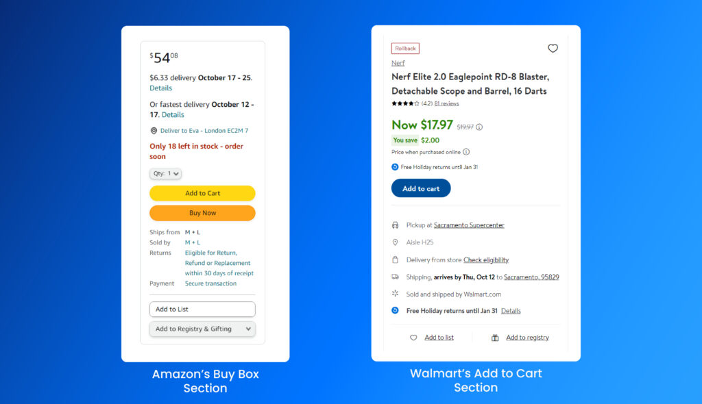 Here Is A Buy Sections Of Walmart And Amazon