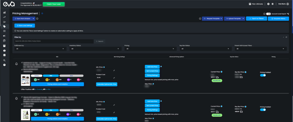 Here Is A Screenshot Of Eca Dynamic Pricing Tool