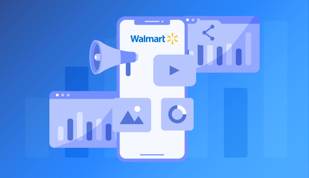 Here Is A Of Walmart's Logo Combined With A Digital Interface To Symbolize Its Online Advertising Platform