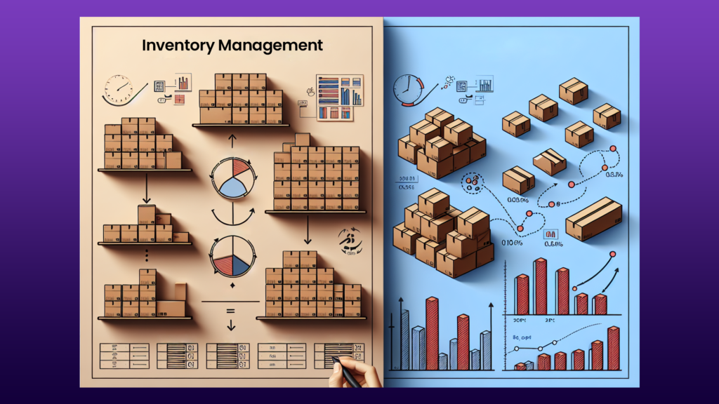 Heres' An Illustration Showing A Balance Between Overstocking And Stockouts With Icons Of Boxes And Inventory Charts