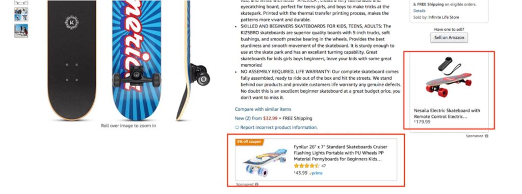 Here's A Screenshot Or Illustration Of Sponsored Display Ads On An Amazon Product Page 