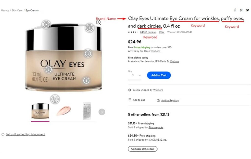 Here's A Screenshot Showing A Walmart Product Listing With Optimized Titles Images And Attributes Filled Out 