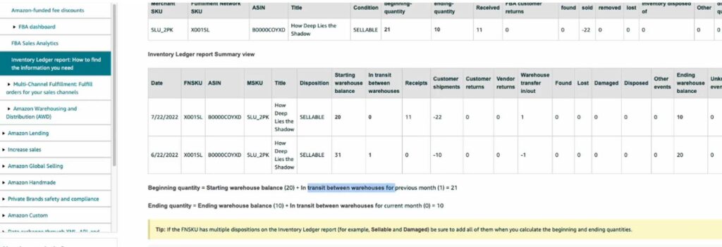 Here's a Filtered Inventory Ledger Report Showing Filtered Reason Codes And Quantities