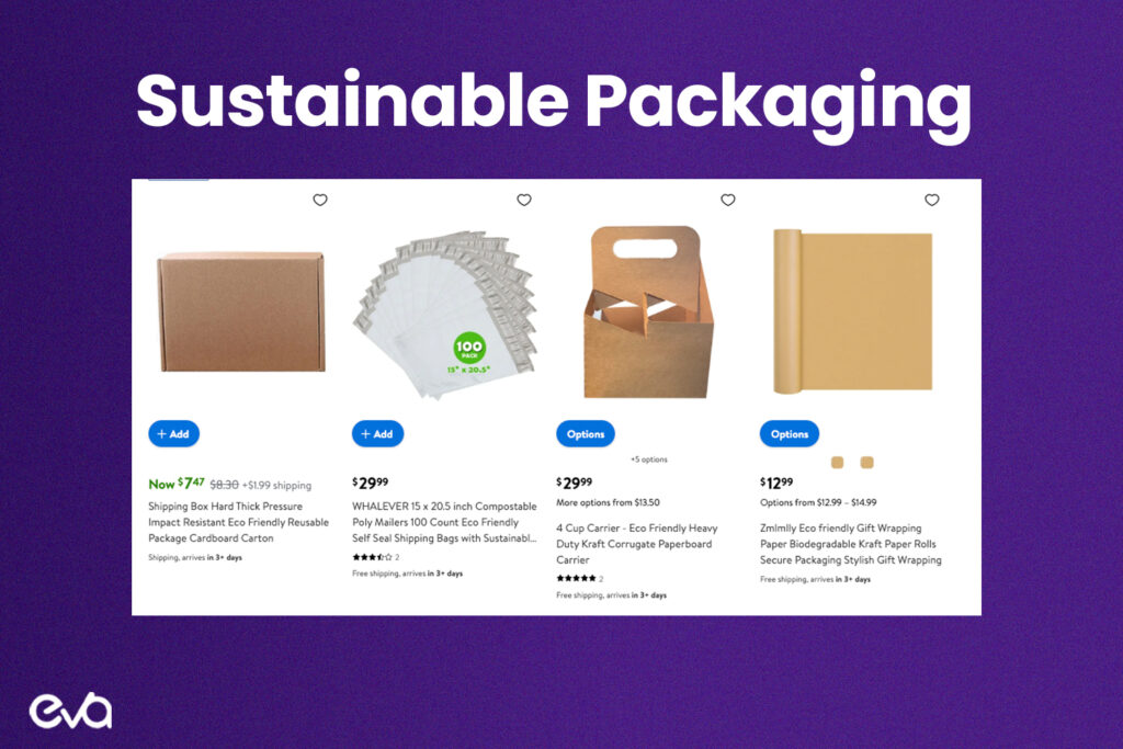 Here's a image with the text “Innovative Packaging” at the top, and below, show a simple visual representation of eco-friendly packaging (e.g., a box with a leaf icon) and a tag or ribbon that says “Sustainable & Smart.”