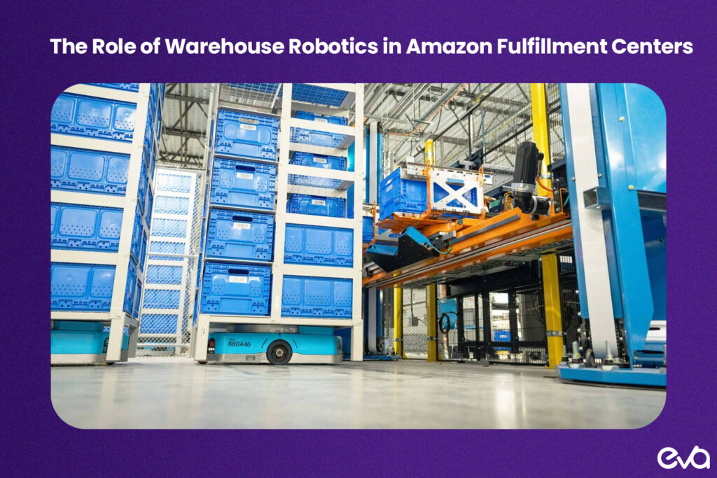 Here's an infographic showing the flow of products through Amazon's Fulfillment by Amazon (FBA) system, from product arrival at the fulfillment center to the final delivery to customers.