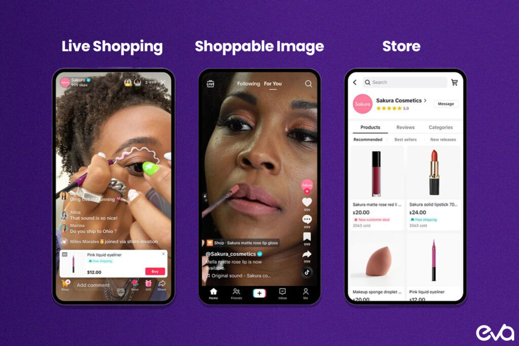 Here's an Overview of TikTok Shop Features a visually appealing infographic that highlights the main features of TikTok Shop, such as shoppable videos, live streaming, product links, and the TikTok Shop Tab.