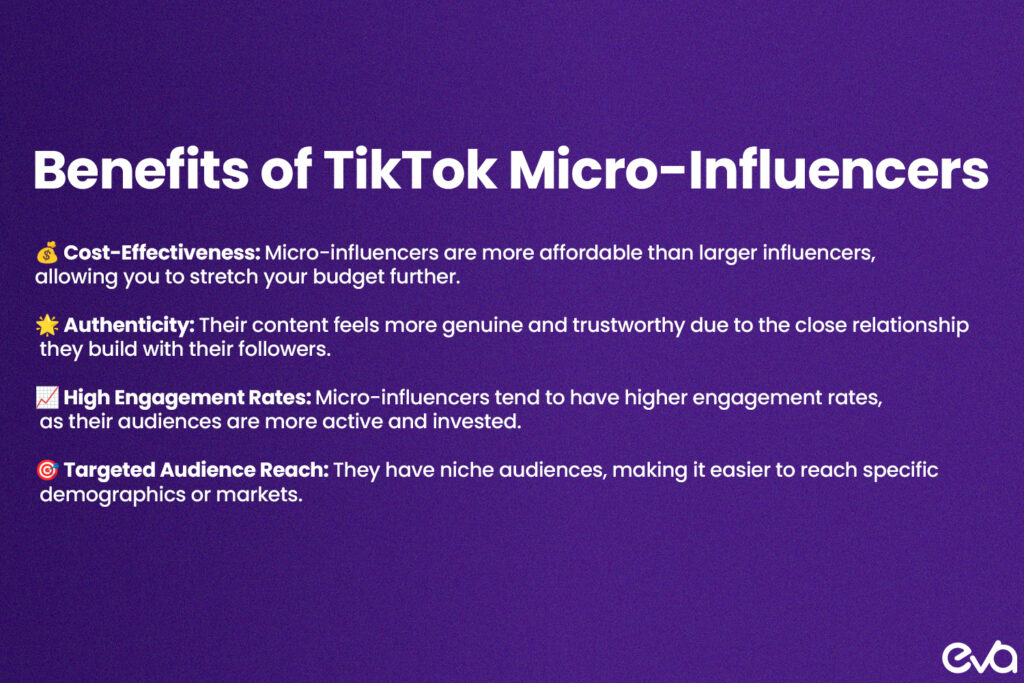 An infographic summarizing the benefits of using micro-influencers for marketing, including cost-effectiveness, authenticity, engagement rates, and targeted audience reach.