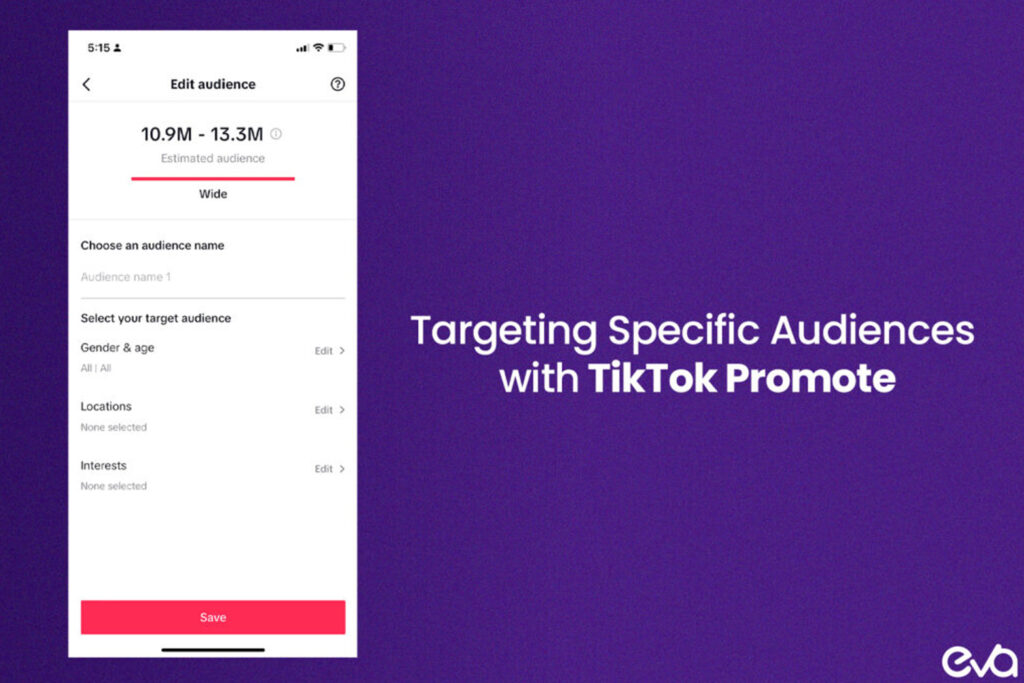 Here's A screenshot of the TikTok app setting to edit and target specific audience