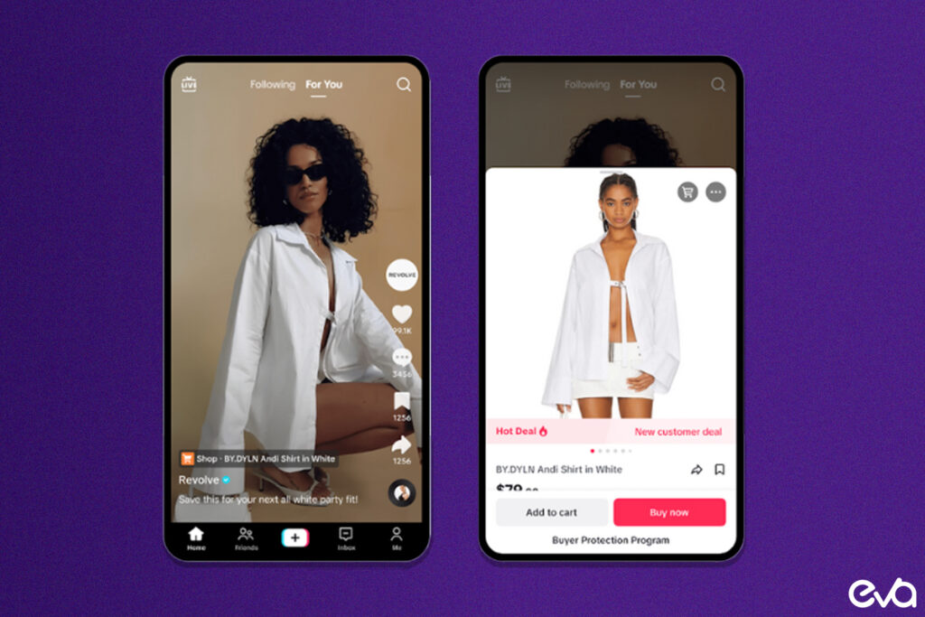 Here's a Display snapshot of a TikTok video that incorporates product links, with a clear "Shop Now" button.