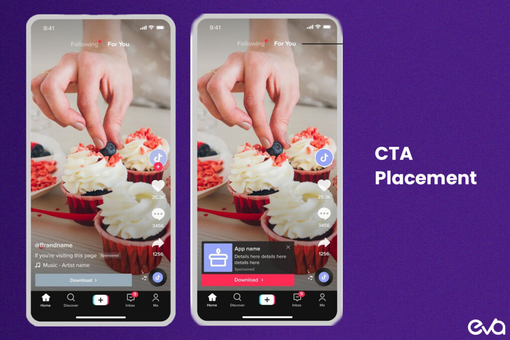 Here's A screenshot or mockup of a TikTok video with an effective Call-to-Action (CTA)