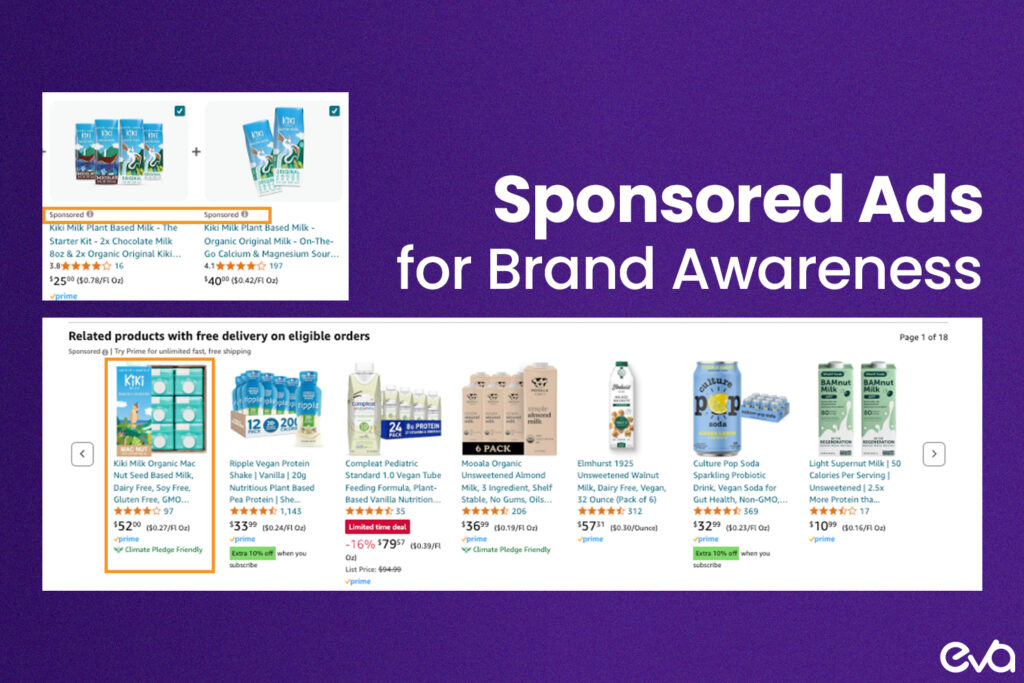 Here's a digital ad mockup with a highlighted product and a prominent "Sponsored" label.