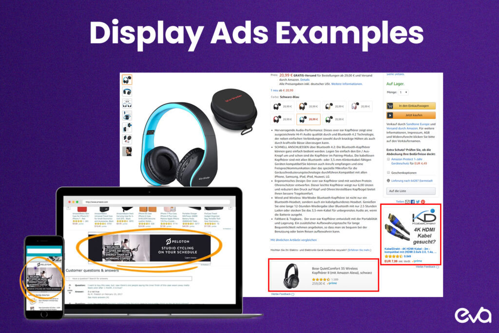 Here's a multi-part infographic focused on best practices for designing Amazon Display Ads.