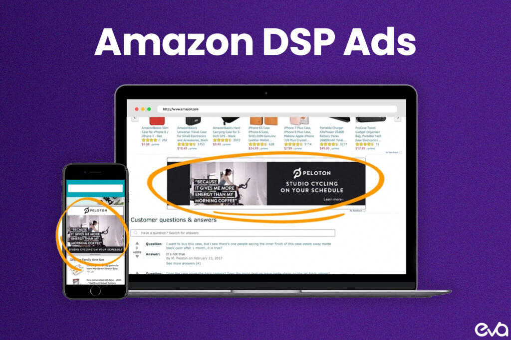 A diagram showcasing the flow of how Amazon Display Ads work, starting from customer browsing to being retargeted with relevant ads.