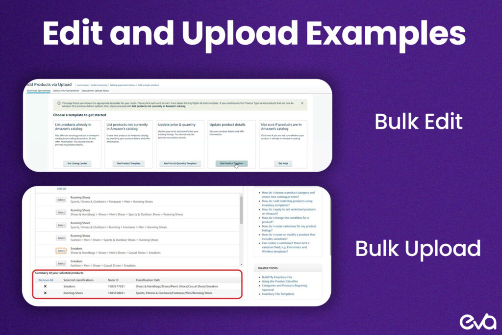 Here's an Example of a bulk product upload file template used for efficiently managing large catalogs.