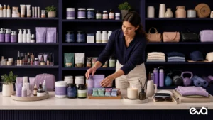 TikTok Shop product categories retail assortment with Eva logo