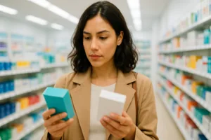 Consumer comparing products while shopping — Amazon Marketing Cloud insight