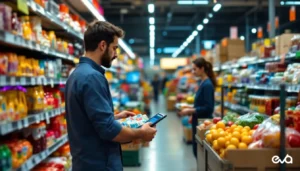 Retail media measurement following shopper behavior from shelf interaction to basket in a real store