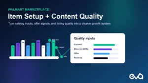 Walmart marketplace item setup and content quality system for catalog attributes offer signals and listing quality