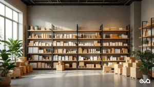 Walmart Marketplace sellable products, inbound stock, and replenishment inventory in a retail stockroom