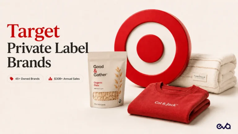 Target private label brands including Good & Gather, Threshold, and Cat & Jack with the Target logo