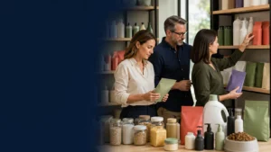 CPG brand leaders reviewing consumer products for ecommerce and retail media expansion