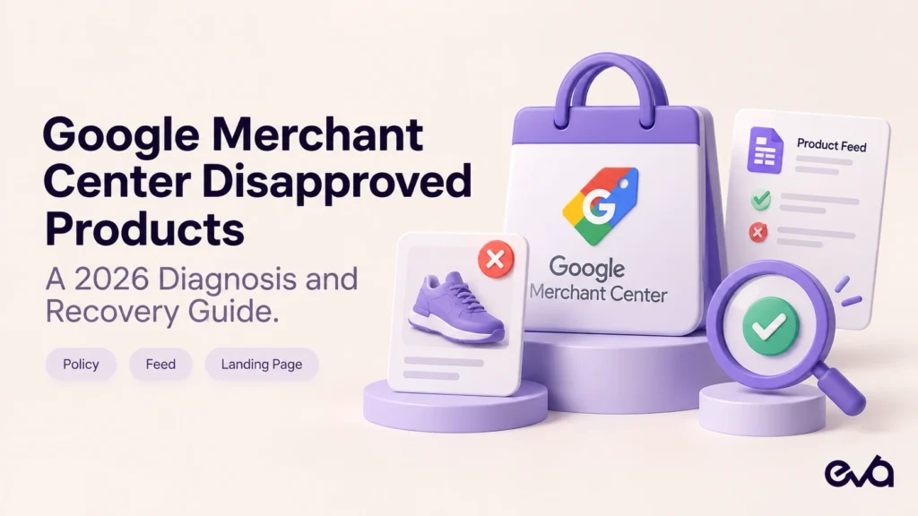 Google Merchant Center disapproved products diagnosis and recovery guide with product feed, policy, and landing page troubleshooting