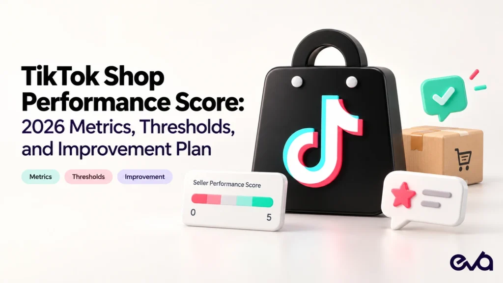 TikTok Shop Performance Score 2026 showing SPS metrics, thresholds, fulfillment, customer satisfaction, and improvement planning