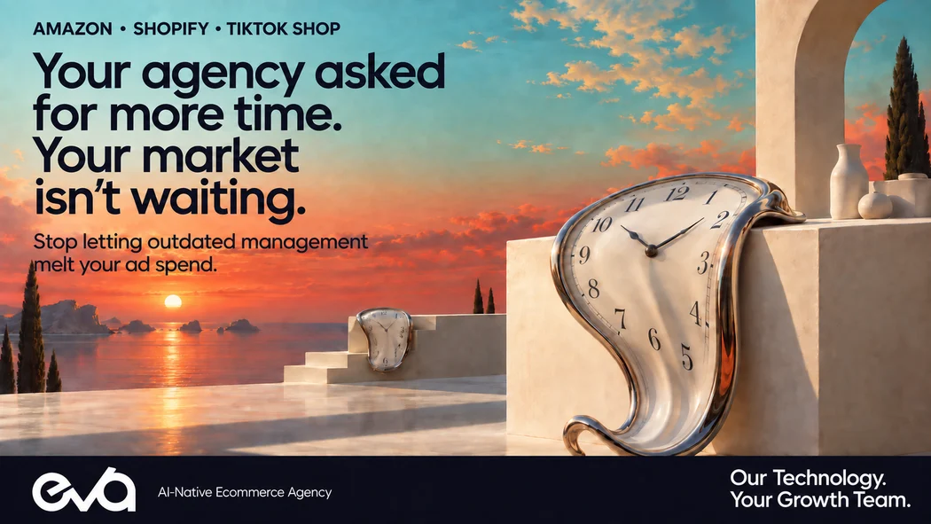 Your agency asked for more time. Your market isn't waiting. A melting clock above the sea.
