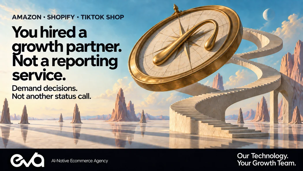 You hired a growth partner. Not a reporting service. A broken compass and stairs circle without direction.