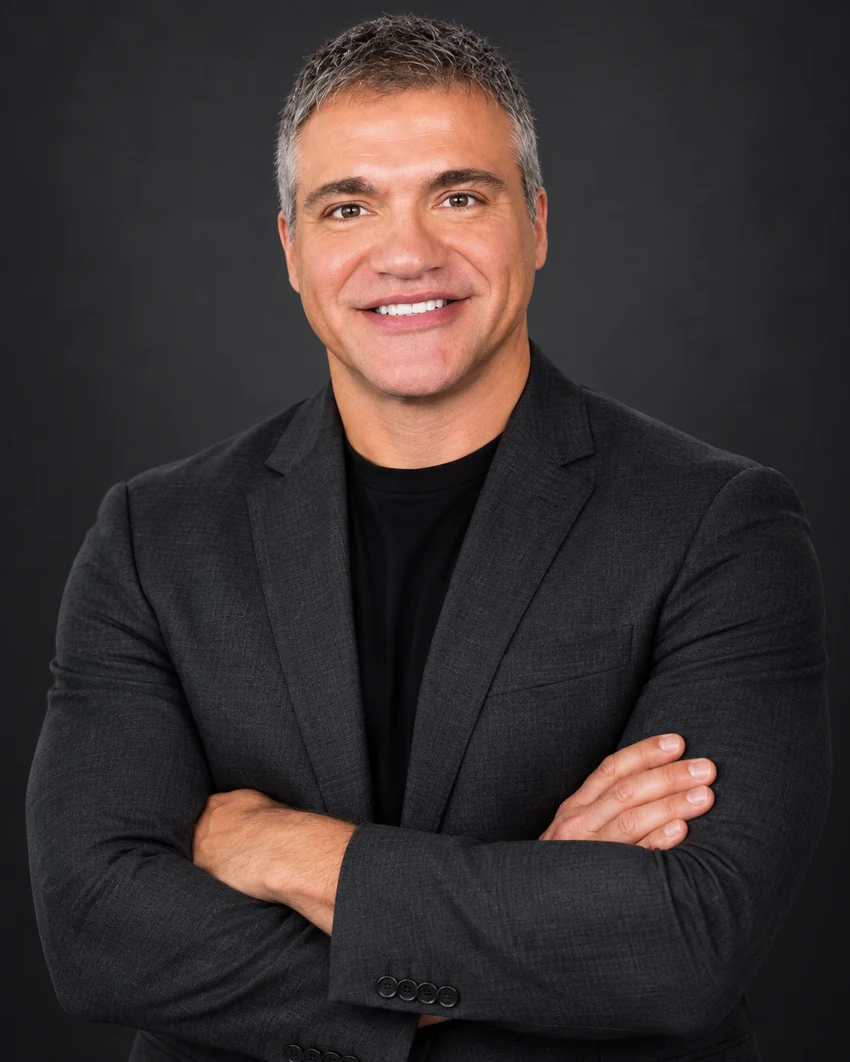 Hai Mag, Founder & CEO of Eva Commerce, in a black blazer.